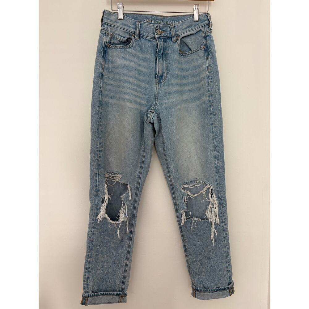 American Eagle Distressed Skinny Jeans Light Blue Size 4 Regular Pre-Owned